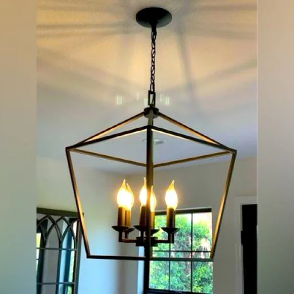 6-Bulb Lantern Chandelier Lightbulbs included - Picture 3 of 3